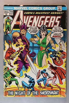 Buy The Avengers #114 *1973*  The Night Of The Swordsman!  Cover By John Romita 4.0 • 7.57£
