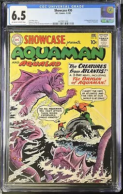 Buy Showcase #30 - D.C. Comics 1961 CGC 6.5 1st Aquaman Tryout Issue. Origin Aquaman • 659.34£