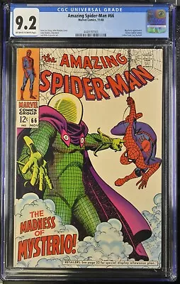 Buy Amazing Spider-Man #66 CGC 9.2 • John Romita Mysterio Cover • Marvel • 1968 • 388.30£