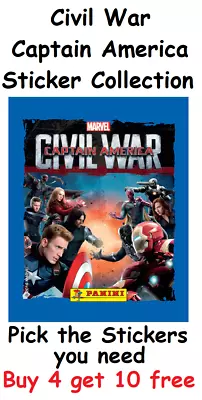 Buy Captain America Civil War Panini Sticker Collection Pick The Stickers You Need. • 1.25£