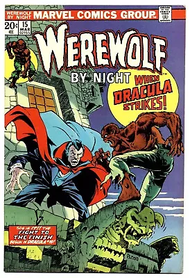 Buy WEREWOLF BY NIGHT #15 VG/F, Vs. Dracula. Mike Ploog Art, Marvel Comics 1974 • 38.83£