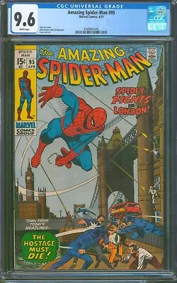 Buy Amazing Spider-Man #95 ❄️ CGC 9.6 WHITE PGs ❄️ Classic Romita Cover! Marvel 1971 • 539.74£