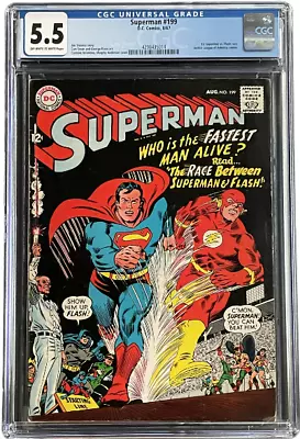 Buy Superman #199 CGC 5.5 1st Superman Vs Flash Race • 310.64£
