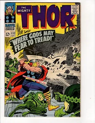 Buy The Mighty Thor #132-KEY- 1966(THIS BOOK HAS MINOR RESTORATION SEE DESCRIPTION) • 30.07£