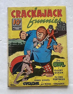 Buy CRACKAJACK FUNNIES #38 Classic Owl Vs Gorilla Cover ! Dell 1941 SCARCE ! • 108.72£