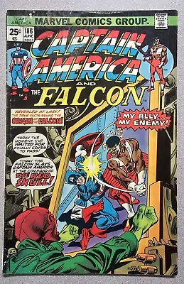 Buy Marvel Comics Captain America #186 (1968 1st Series) Falcon Origin Story  • 3.40£