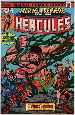 Buy MARVEL PREMIERE 26 1975 Featuring HERCULES Prince Of Power • 19.41£