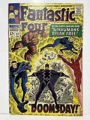 Buy Fantastic Four #59 1967 Silver Surfer Doctor Doom Inhumans - “Doomsday!” • 76.88£