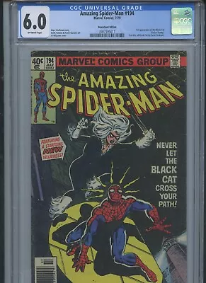 Buy Amazing Spider-Man #194 1979 CGC 6.0 (1st App Of The Black Cat)(Newsstand) • 132.02£
