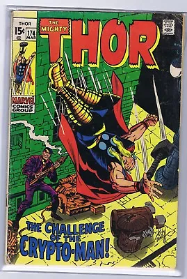 Buy Thor 174 4.0  Super Nice Glossy Oww Page 1st Crypto-man 1970 Kirby Nc • 13.22£