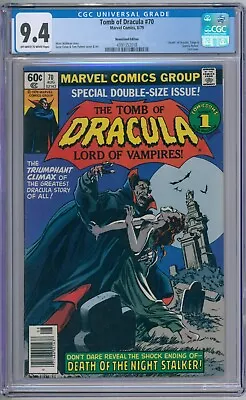 Buy Tomb Of Dracula 70 CGC Graded 9.4 NM Newsstand Marvel Comics 1979 • 58.31£
