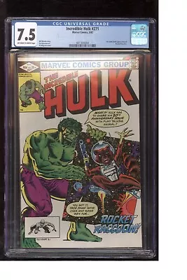 Buy Incredible Hulk 271 CGC 7.5 1st Comic App Rocket Raccoon Al Milgrom Cover 1982 • 116.48£