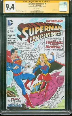 Buy Superman Unchained 9 CGC SS 9.4 Action 252 Original Art Sketch 1st Supergirl • 1,475.55£