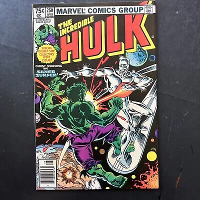 Buy Incredible Hulk #250 VF+/NM- High Grade Silver Surfer NEWSSTAND  (Marvel, 1980) • 31.06£