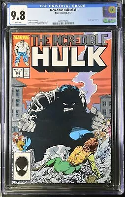 Buy Incredible Hulk #333 CGC NM/M 9.8 White Pages McFarlane Art! Marvel 1987 • 116.49£