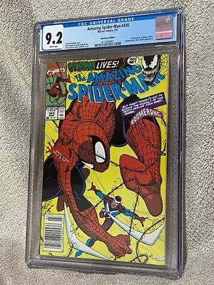 Buy Amazing Spider-Man #345 CGC Graded 9.2 Marvel Comics 3/91 1991 Newsstand Edition • 31.03£