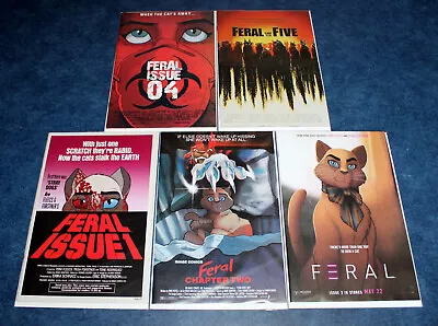 Buy FERAL #1 2 3 4 5 B Variant HORROR MOVIE HOMAGE Set IMAGE 2024 Stray Dogs NM • 13.19£