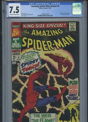 Buy Amazing Spider-Man Annual #4 1967 CGC 7.5 (Crack On Side Of Case) • 97.08£