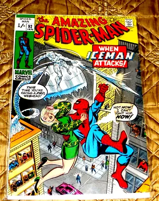 Buy Amazing Spider- Man 92# When _ice Man_ Attacks _slight Page Peeled From Tape _3. • 24.99£