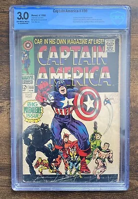 Buy Marvel Comics Captain America #100 1968 1st Silver Age Solo Issue CBCS 3.0 • 174.99£