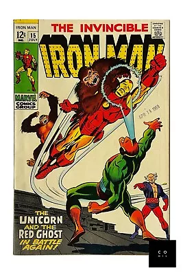 Buy Iron Man VOL 1 #15 Marvel Comics 1969 1st App Alex Nevsky 🔑 Yellow Logo FN • 34.99£