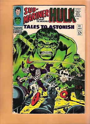 Buy Tales To Astonish #81 Hulk Sub- Mariner Vintage Marvel Comic Book 1966 FINE- • 13.19£