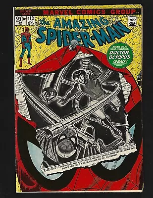 Buy Amazing Spider-Man #113 VF- Romita 1st Hammerhead Doctor Octopus Ned Leeds Gwen • 31.03£