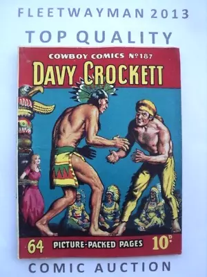 Buy Cowboy Picture Library Comic - 187 - 1956 - Davy Crockett - Vgc Western Fleetway • 3.99£