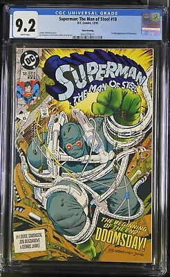 Buy CGC 9.2 Superman The Man Of Steel (12/1992) DC Comics 1st Full App Doomsday • 34.95£