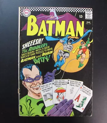 Buy DC Comics Superhero Comic Book Color Illus. Batman No. 179 Riddler 1966 • 97.08£