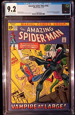 Buy Amazing Spider-Man #102 CGC 9.2 OW/W Pages  2nd Morbius • 291.23£