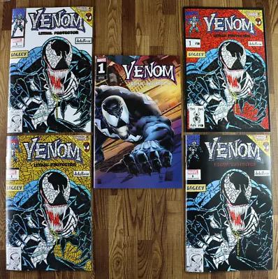 Buy Venom Lethal Protector II #1 Shattered Gold Black White Error Red & 1:25 Variant • 194.15£