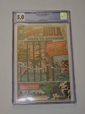 Buy Tales To Astonish #70 CGC 5.0 Sub-Mariner Begins! Incredible Hulk! Marvel 1965 • 46.60£