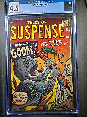 Buy 1961 TALES Of SUSPENSE #15 - GOOM From Planet X - Ditko, Kirby. Marvel - CGC 4.5 • 154.55£