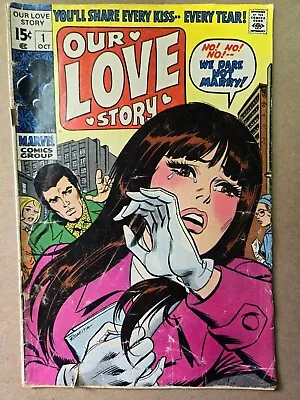 Buy Vintage Our Love Story Comics # 1 Marvel Comics October 1, 1969 • 19.41£