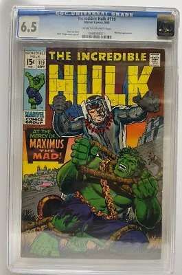 Buy Incredible Hulk 119 CGC 6.5  Marvel Comic 9/69 • 101.14£