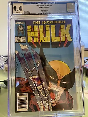 Buy Incredible Hulk #340 Cgc 9.4 Hulk Vs Wolverine X-men Mcfarlane Newsstand Wht Pgs • 271.81£