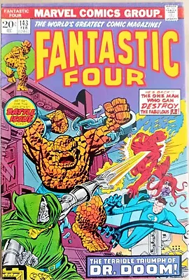 Buy Fantastic Four #143 - FN+ (6.5) - Marvel 1974 - 20 Cents Copy -  Vs Doctor Doom • 12.50£