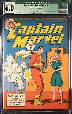 Buy Captain Marvel Adventures #57 CGC FN 6.0 Off White To White (Qualified) • 224.44£