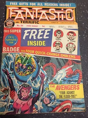 Buy FANTASTIC Comic No: 54 Vintage & Retro 24 February 1968 The Avengers • 4.99£