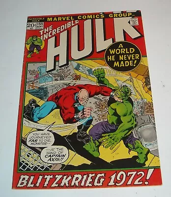 Buy INCREDIBLE HULK # 155 Marvel Comics September 1972 SHAPER Of WORLDS 1st APPEAR • 18.63£