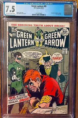 Buy Green Lantern #85 CGC 7.5 1971 DC (Speedy Junkie Anti Drug Story) Neal Adams • 155.31£