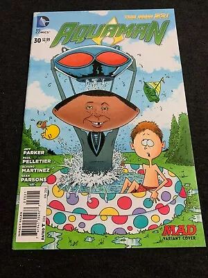 Buy AQUAMAN 30 1st Print MAD MAGAZINE VARIANT COVER Comic Book DC New 52 2014 • 68.61£