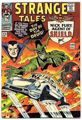 Buy STRANGE TALES #144 VG/F, Nick Fury, Dr. Lee, Kirby, Ditko, Marvel Comics 1966 • 15.53£