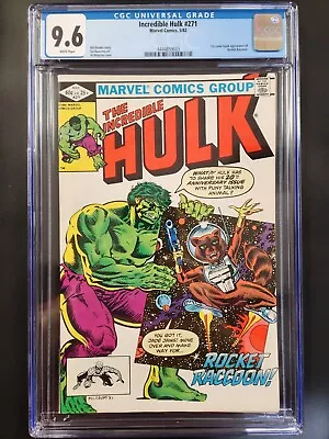 Buy Incredible Hulk #271 ❄️ CBCS 9.6 WHITE Pages ❄️ 1st Rocket Raccoon Comic! 1982 • 232.98£