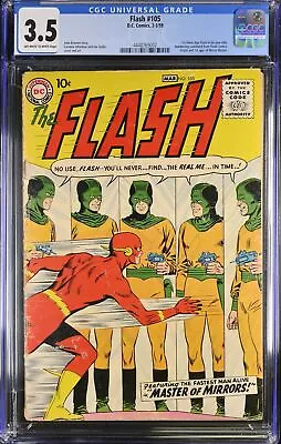 Buy Flash #105 CGC VG- 3.5 1st Silver Age Flash Own Title! First Mirror Master! • 1,008.81£