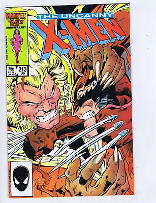 Buy Uncanny X-Men #213 Marvel 1987 Wolverine Vs. Sabretooth ! Round 2:  Psylocke !  • 23.30£