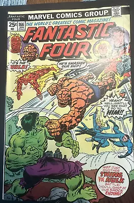 Buy Fantastic Four 166 (1976)  Hulk Vs Fantastic Four  Near Mint New! • 42.71£