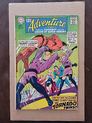 Buy Adventure Comics #373 FN 1st App Of The Tornado Twins Neal Adams DC Comics 1968 • 34.16£