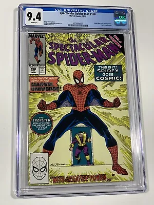 Buy Spectacular Spider-man 158 Cgc 9.4 Wp Marvel 1989 1st Cosmic Spider-verse • 45.66£